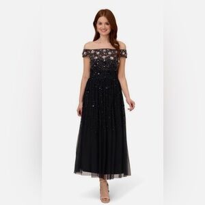 Elegant Black Off-Shoulder Evening Dress